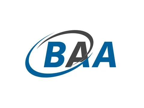 BAA letter creative modern elegant swoosh logo design Stock Illustration