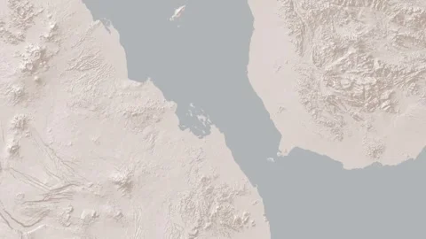 Bab al mandab strait map animation showing strategic waterway between djibo.. Видео 345730561