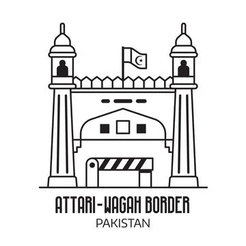 Bab e Azadi Wagah Border Gates Pakistan Icon Stock Illustration