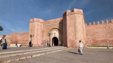 Bab El Had Gate and City Walls in Rabat, Morocco December 10, 2025 Stock Footage 324893675