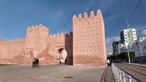Bab El Had Gate and City Walls in Rabat, Morocco December 10, 2025 Stock Footage 324893679