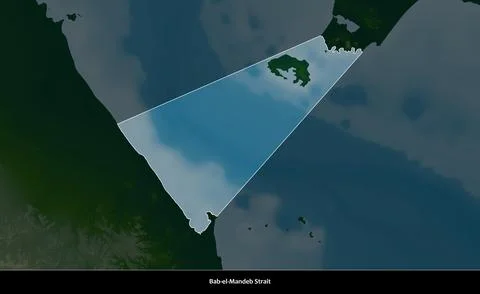 Bab-el-Mandeb Strait highlighted. Physical map Stock Illustration