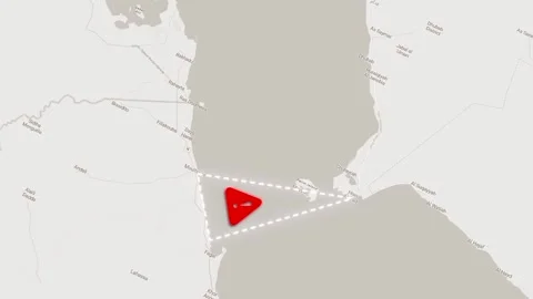 Bab el Mandeb strait map visualization zoom out with geographic borders and.. Видео 345730641