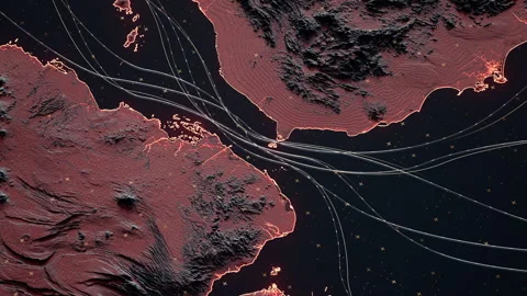 Bab-el-Mandeb Strait, Shipping Lanes and Trade Routes 스톡 동영상 336189801