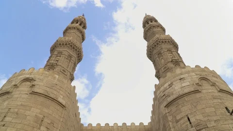 The Bab Zuweila gate tower in central Cairo, Egypt Stock Footage 126128080