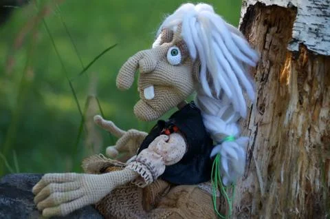 Baba yaga, linked from threads using the hook. Stock Photos