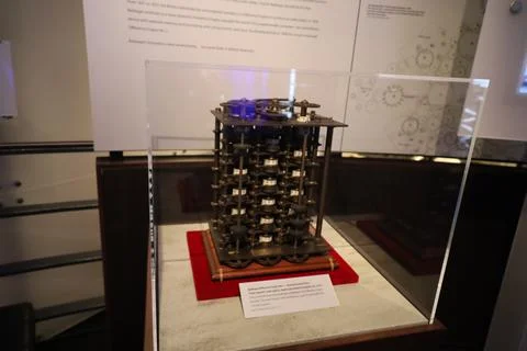 Babbage differential engine, Computer science museum Mountain View California Stock Photos