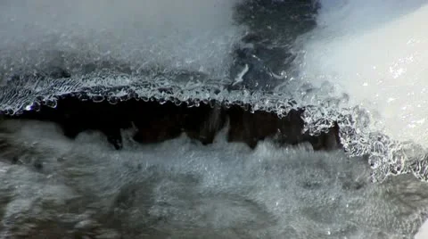 Babbling brook with snow and ice; 3 Stock Footage 10757766