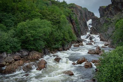 Babbling brook in wild Quebec Stock Photos