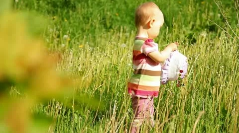 Babe in nature Stock Footage 11130065