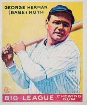 Babe Ruth Baseball Card Illustrazione stock
