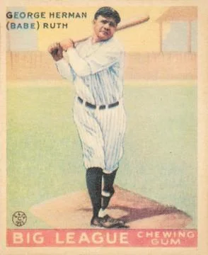 Babe Ruth Baseball Card Illustrazione stock