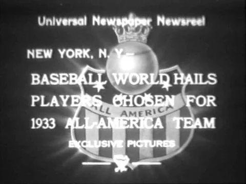 Babe Ruth signs a contract to join the 1933 All-American baseball team,Hal Stock Footage 83221475