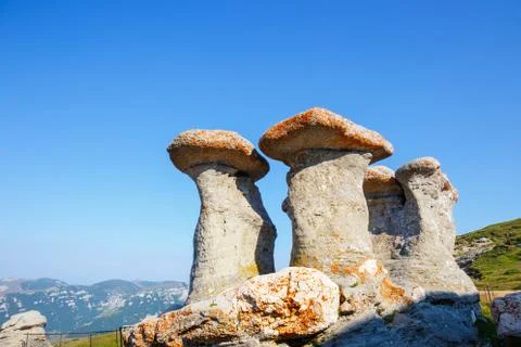 Babele - Geomorphologic rocky structures in Bucegi Mountains, Romania Stock Photos