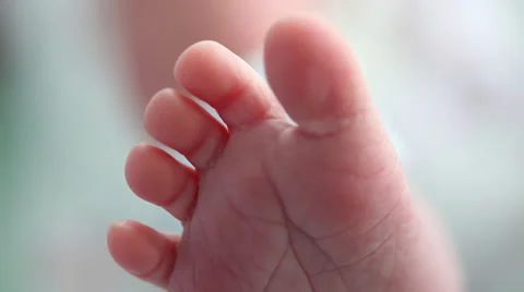 Babies Foot Stock Footage 34449915