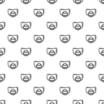 Babies pacifier seamless pattern for infant care Stock Illustration