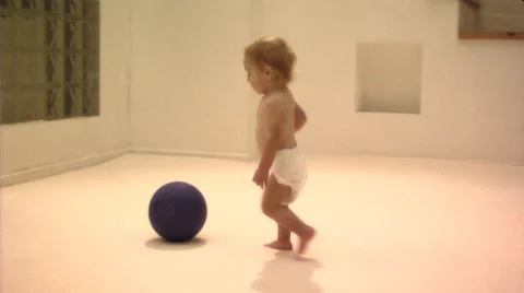 Babies playing with ball Stock Footage 43695090