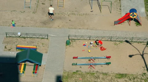 Babies playing on the children's playground Stock Footage 66287271