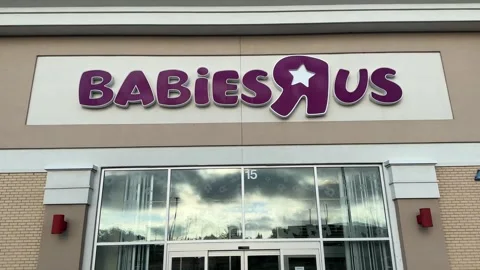 Babies R Us Banner at store Stock Video Pond5