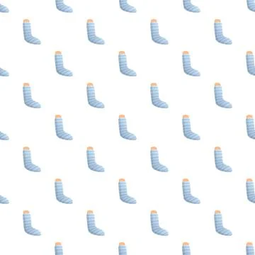 Babies socks seamless pattern with blue stripes Stock Illustration