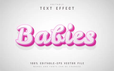 Babies text effect editable Stock Illustration