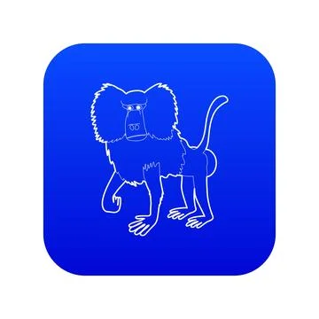 Baboon icon blue Stock Illustration