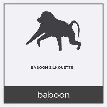 Baboon icon isolated on white background Free Stock Illustration