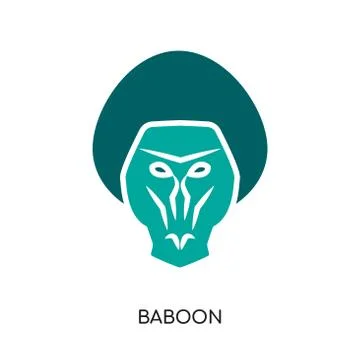 Baboon logo isolated on white background for your web, mobile and app design Stock Illustration