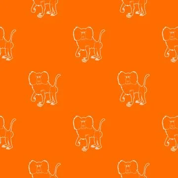 Baboon pattern orange 스톡 일러스트