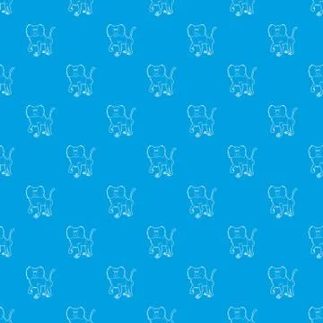 Baboon pattern vector seamless blue Stock Illustration