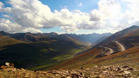 Babusar top of Pakistan with thick clouds (2) Stock Footage 199243199