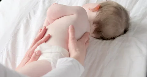 Baby 9m massage back Stock Footage 46945846