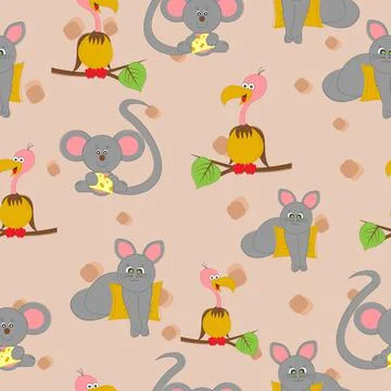 Baby animals seamless pattern. Illustrazione stock