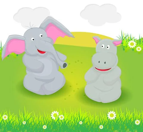 Baby animals talking Stock Illustration