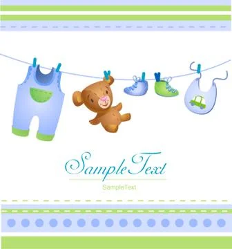 Baby arrival card Stock Illustration