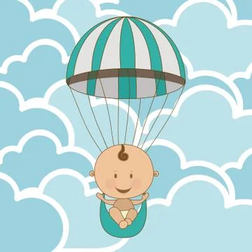 Baby arrival design over clouds background vector illustration 스톡 일러스트