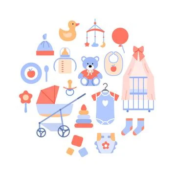 Baby background circle concept. Stock Illustration