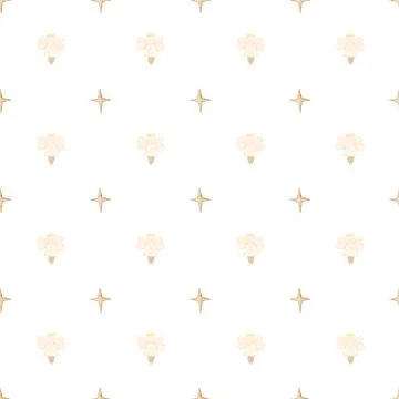 Baby baptism pattern. seamless pattern for baby christening with angel and stars Stock Illustration