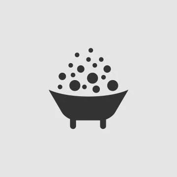 Baby bath icon flat. Stock Illustration