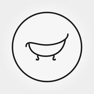Baby bath. Universal Icon. Vector. Thin line Stock Illustration