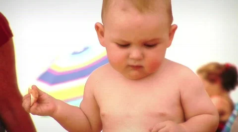 Baby at the Beach 2 Stock-Footage 262236