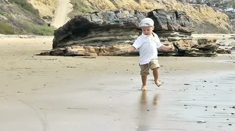 Baby on the beach 2 Stock Footage 10849245