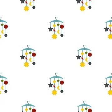 Baby bed carousel pattern flat Stock Illustration