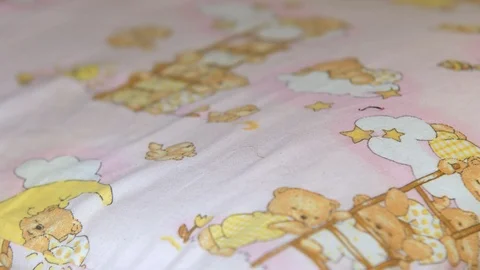 Baby bed with a case in the form of a mouse for the tooth fairy. The mouse-case Stock Footage 119189669