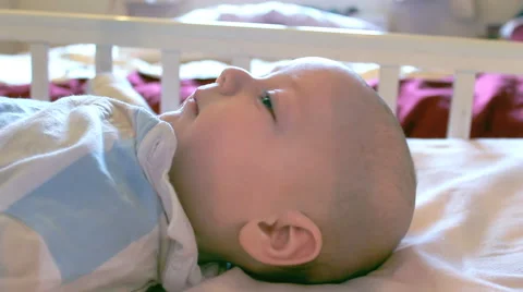Baby in Bed Stock Footage 46517103