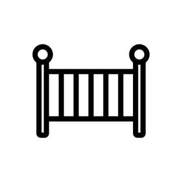 Baby bed icon vector. Isolated contour symbol illustration Stock Illustration