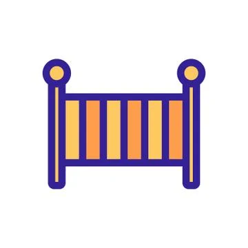 Baby bed icon vector. Isolated contour symbol illustration 스톡 일러스트