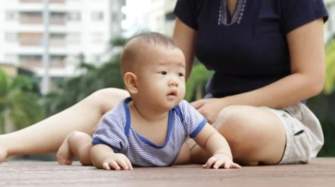 Baby on belly Stock Footage 46205418