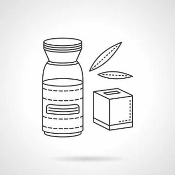Baby beverage flat line vector icon. Organic food Stock Illustration