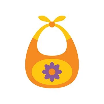 Baby bib with floral pattern for protecting clothes while eating Stock Illustration